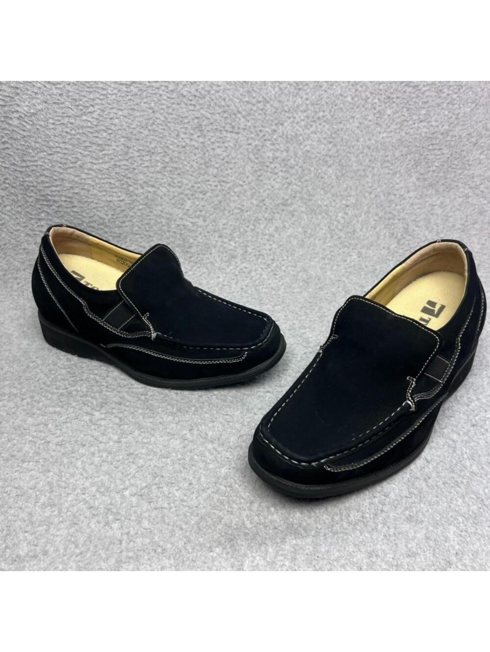 TOTO V0903 Black Loafer Men 7.5 Women 9.5US Elevator Shoe 3" Rise Quiet Luxury